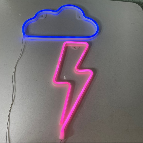 Storm Cloud Lightning Neon Color Wall Lights USB Or Battery Celestial Whimsy Fun - Picture 1 of 7